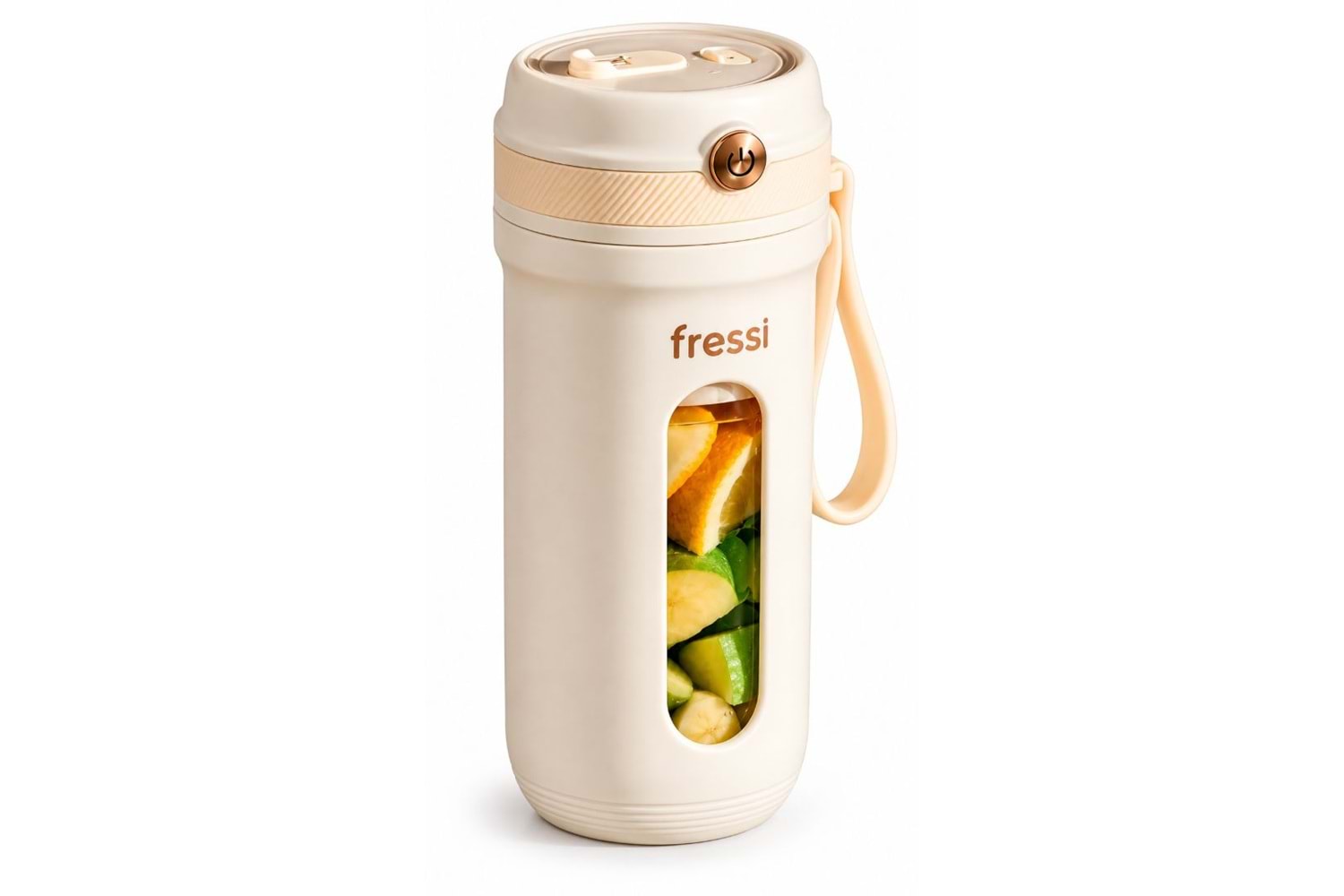 Fressi Kişisel Smoothie Blender Taşınabilir Şarjlı Öğütücü Fonksiyon Smothie Blendır 80w 350ml - Krem