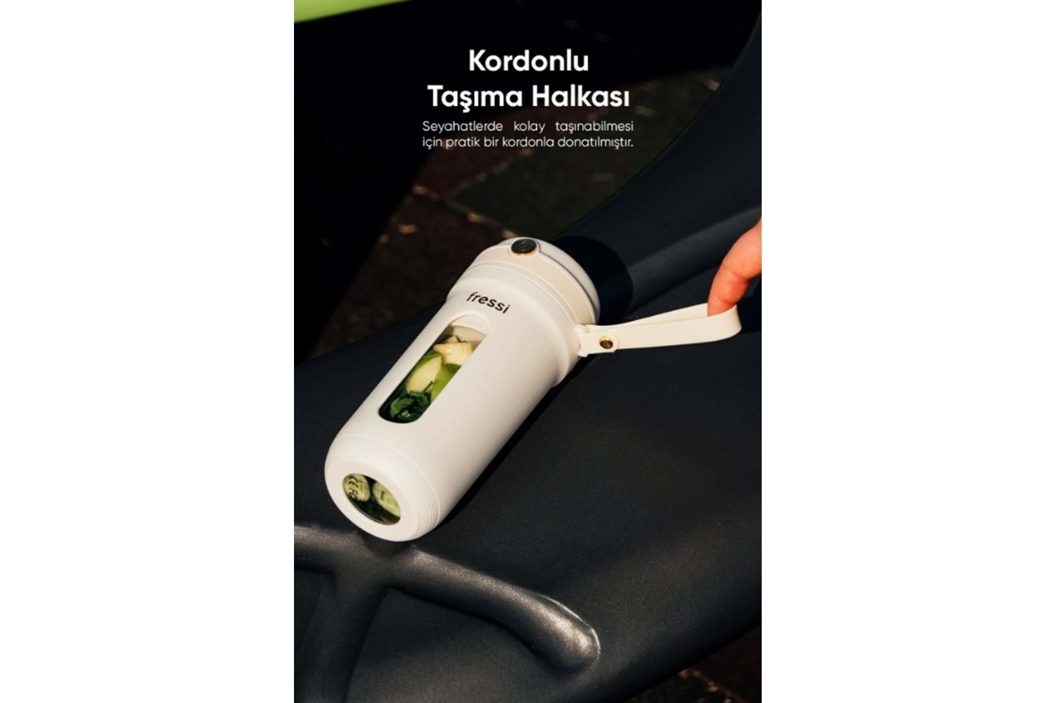 Fressi Kişisel Smoothie Blender Taşınabilir Şarjlı Öğütücü Fonksiyon Smothie Blendır 80w 350ml - Krem