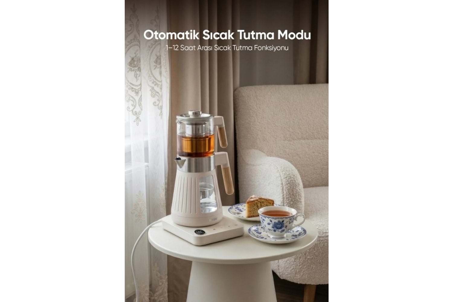 Fressi FR-CM17 Theora Dijital Standlı Cam Krem Çay Makinesi