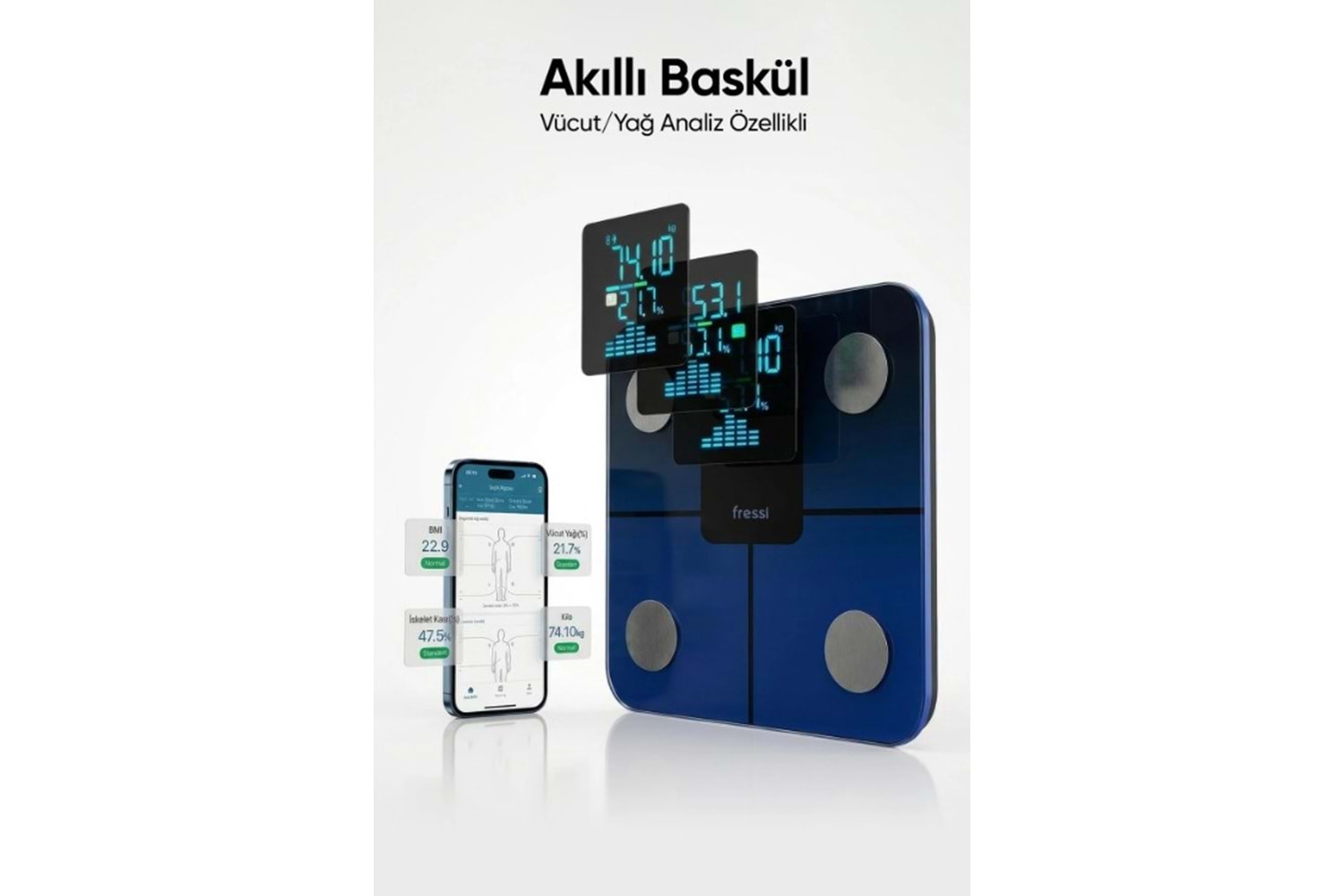 Fressi Dijital Baskül Nova Bluetooth Grandyan Vücut Analiz Tartısı