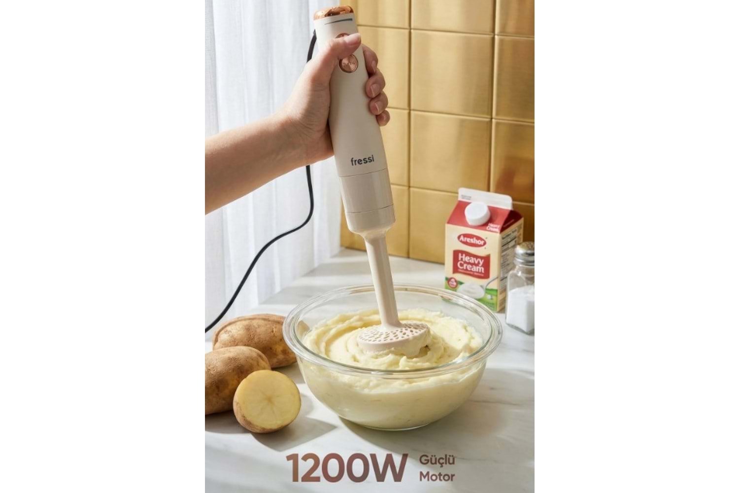 Fressi FR-HB513 Henna 1200W Krem El Blender Seti