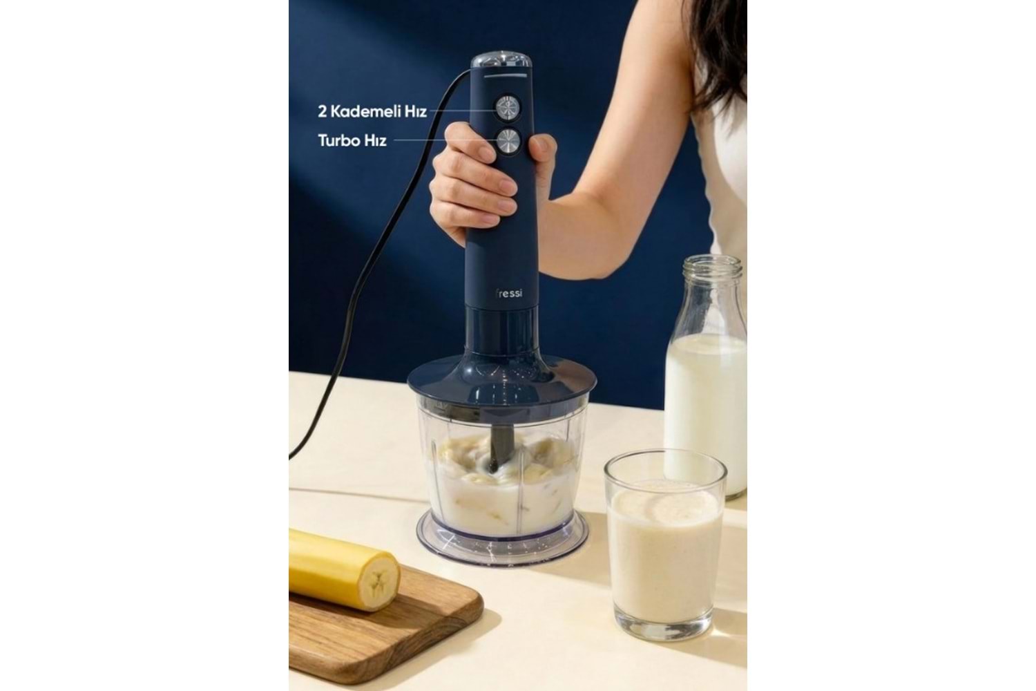 Fressi FR-HB513 Henna 1200W Lacivert El Blender Seti Urban