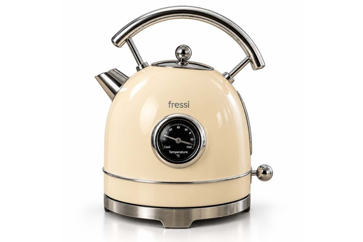 Fressi FR-KT06 Magnoli 1,8L Isı Göstergeli Retro Krem Kettle Kablosuz Su Isıtıcısı