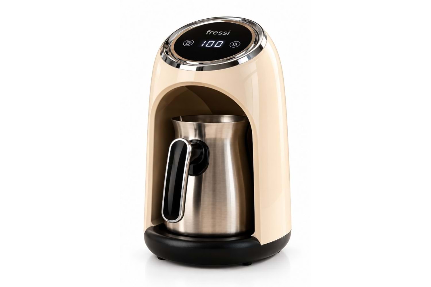 Fressi FR-TK302 500W 4 Fincan Kapasiteli Krem Türk Kahve Makinesi
