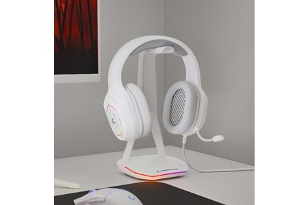 Rampage RM-K90 VECTOR Beyaz RGB Led Type-C Gaming Mikrofonlu Oyuncu Kulaklığı