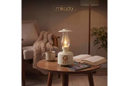 Mikado MD-1 Lüxound 1800mAh 5W Beyaz Bluetooth-Aux-Usb-TF Card Destekli Işıklı Speaker