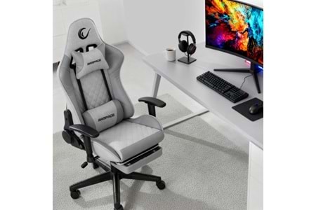 Rampage KL-R27 Elemental Ayak Dayama Yerli Terletmez Kumaş Gri / Karbon Gaming Oyuncu Koltuğu