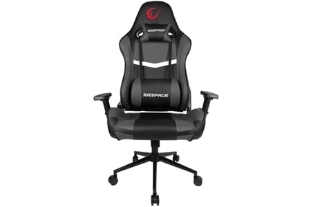 Rampage KL-R56 3D Kol,Tam Dökme Süngerli Siyah/Gri Oyuncu Koltuğu