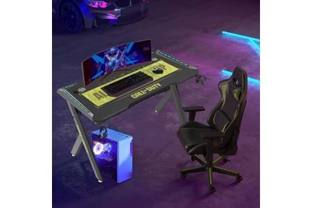GameOn Call Of Duty Hawksbill Serisi RGB Oyuncu Masası Siyah/Yeşil