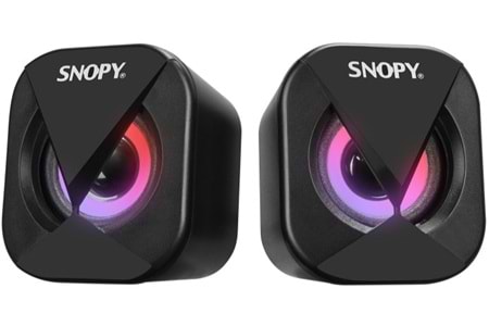 Snopy SN-83U 2.0 Mini Led Işıklı 2Wx2CH Siyah USB Gaming Speaker Hoparlör