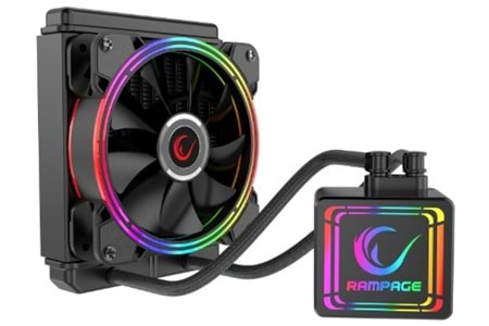 Rampage AQUA120-RGB 42.5 CFM 2000RPM 12cm AMD/Intel LGA1200 Uyumlu S-RGB 120mm Sıvı Soğutmalı CPU Fan