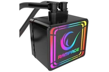 Rampage AQUA120-RGB 42.5 CFM 2000RPM 12cm AMD/Intel LGA1200 Uyumlu S-RGB 120mm Sıvı Soğutmalı CPU Fan