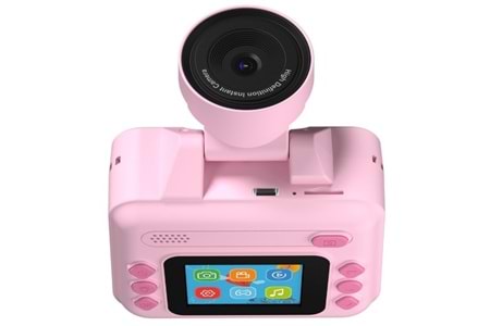 Everest EV-8093 Pembe 1080P Full HD 1300mAh Şarjlı Müzik Anında Baskı Yapabilen Dijital Çocuk Kamerası