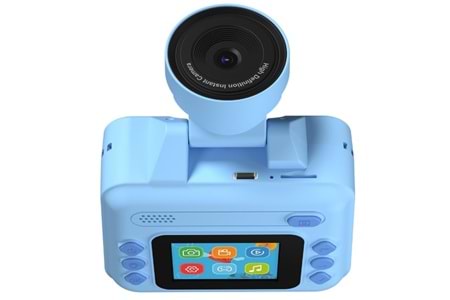 Everest EV-8093 Mavi 1080P Full HD 1300mAh Şarjlı Müzik Anında Baskı Yapabilen Dijital Çocuk Kamerası