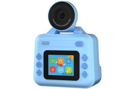 Everest EV-8093 Mavi 1080P Full HD 1300mAh Şarjlı Müzik Anında Baskı Yapabilen Dijital Çocuk Kamerası