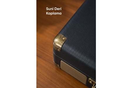 Fressi Zenitte Nostaljik Pikap Plak Çalar Şarjlı Dahili Hoparlörlü Bluetooth USB RCA FR-P101 - Siyah