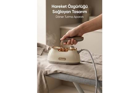 Fressi Retro Travel Steam Taşınabilir Buharlı Ütü FR-ST900 - Krem