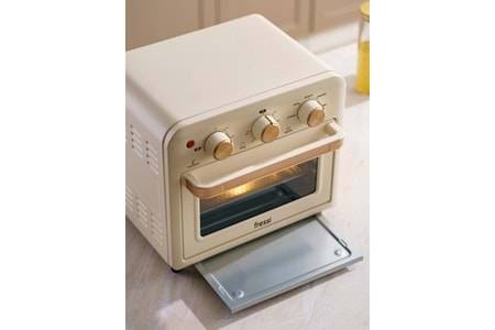 Fressi Mini Fırın Akıllı Kore Fırını Süre Ve Derece Ayarlı Airfryer Fonksiyonlu 13 Litre Fritöz Af-01