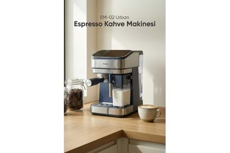 Fressi EM-02 Urban 1,5l 20BAR Tam Otomatik Kahve Lacivert Espresso Makinesi