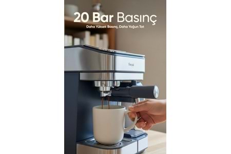 Fressi EM-02 Urban 1,5l 20BAR Tam Otomatik Kahve Lacivert Espresso Makinesi