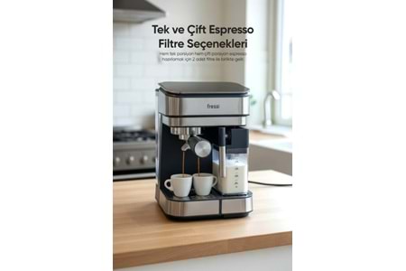 Fressi EM-02 Urban 1,5l 20BAR Tam Otomatik Kahve Lacivert Espresso Makinesi