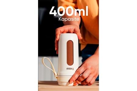 Fressi Kişisel Smoothie Blender Taşınabilir Şarjlı Öğütücü Fonksiyon Smothie Blendır 80w 350ml - Krem