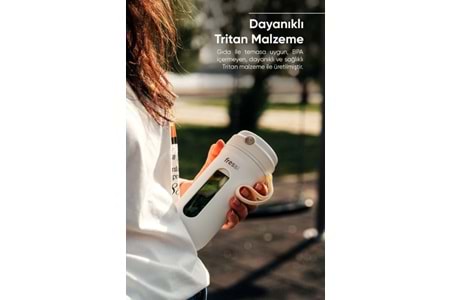 Fressi Kişisel Smoothie Blender Taşınabilir Şarjlı Öğütücü Fonksiyon Smothie Blendır 80w 350ml - Krem