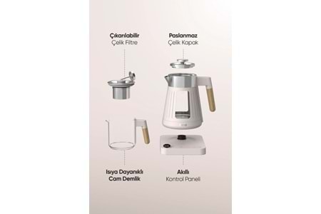 Fressi FR-CM17 Theora Dijital Standlı Cam Krem Çay Makinesi