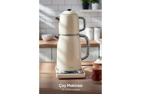 Fressi FR-CM26 Lavena Standlı Dijital Göstergeli Krem Çay Makinesi