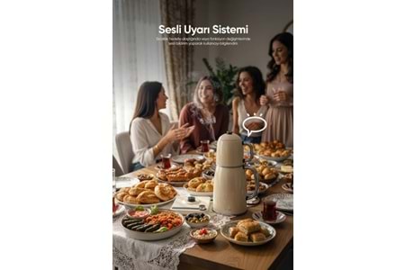 Fressi FR-CM26 Lavena Standlı Dijital Göstergeli Krem Çay Makinesi