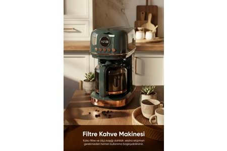 Fressi FR-FC09 Velluto Dijital Göstergeli Yeşil Filtre Kahve Makinesi
