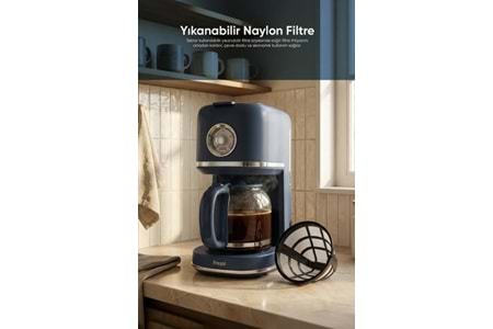 Fressi FR-FC1015 Urban Kadranlı 1,5L Lacivert Filtre Kahve Makinesi