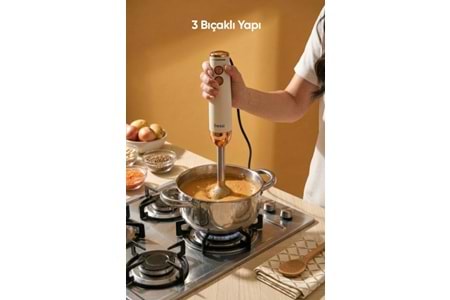 Fressi FR-HB513 Henna 1200W Krem El Blender Seti