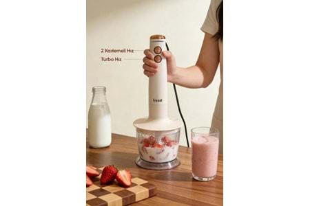 Fressi FR-HB513 Henna 1200W Krem El Blender Seti
