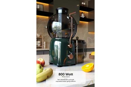Fressi Katı Meyve Sıkacağı Hız Ayarlı 1,2L 800W FR-KM01 Essenza - Yeşil