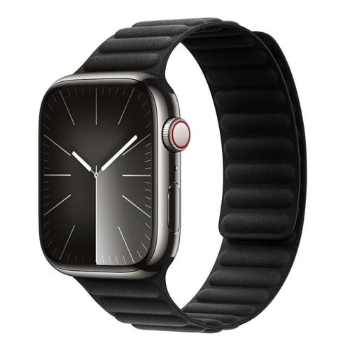WiWiwu WB001 Manyetik Silikon Saat Kordonu iWatch 42/44/45/49 mm Black