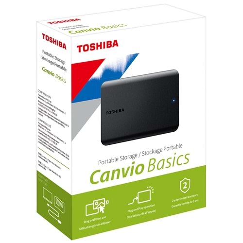Toshiba Canvio Basics 2TB Taşınabilir Harici Sabit Disk USB 3.2 Gen1, Siyah