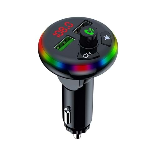 Concord C-6009 Bluetooth Görüşme Ve Müzik Dinleme Ekranlı RGB FM Transmitter PD 3.1A Çift Usb Şarj