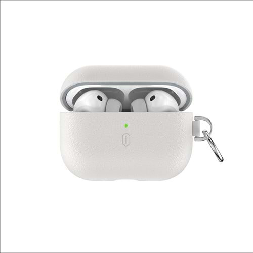 Wiwu Apple AirPods Pro 3 HC-201 Parmak İzi Bırakmayan Deri Kılıf Bej