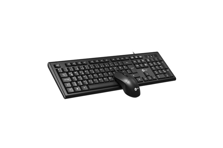 Lecoo CM101 USB Kablolu Türkçe Q Klavye & Mouse Set Siyah