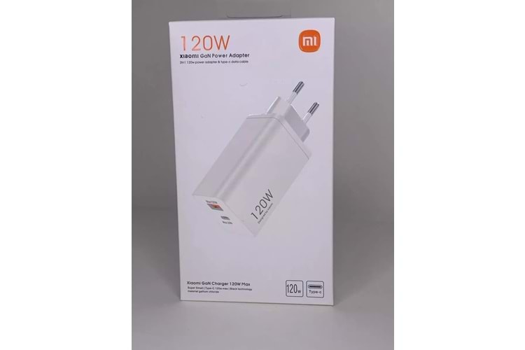 Xiaomi 120W USB-A ve USB-C Şarj Adaptörü Beyaz