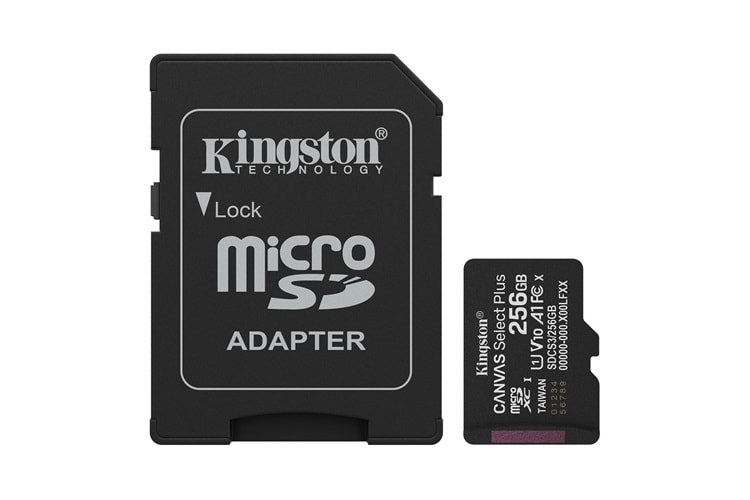 Kingston 256GB Canvas Select Plus microSD Kart