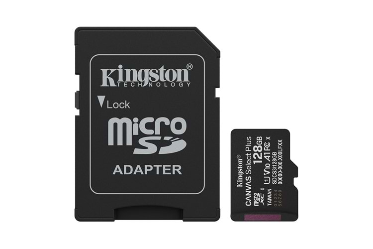Kingston 128GB Canvas Select Plus microSD Kart