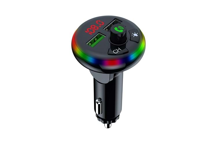 Concord C-6009 Bluetooth Görüşme Ve Müzik Dinleme Ekranlı RGB FM Transmitter PD 3.1A Çift Usb Şarj