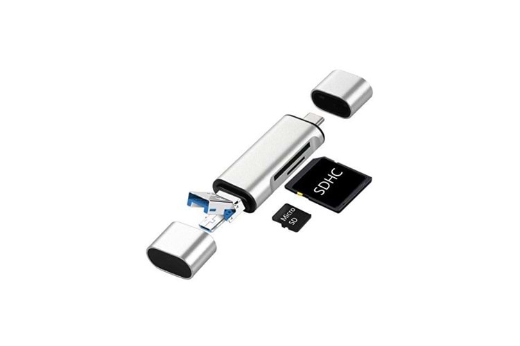 Alfais 4858 Type C Usb Kart Okuyucu Micro Sd Card Reader Çevirici Dönüştürücü Adaptör