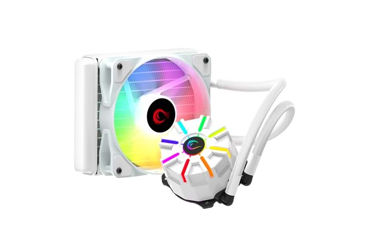 Rampage HELIOS C1 Beyaz 68CFM 1800RPM Rainbow AMD AM5/INTEL LGA1700 120mm Sıvı Soğutmalı CPU Fan