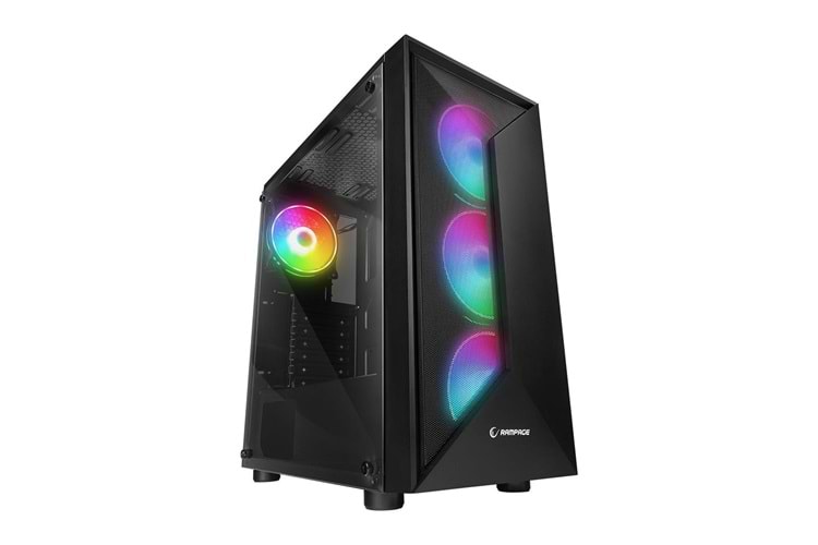 Rampage TRIANGLE 4*12cm Auto RGB Fan Tempered Glass ATX Mid-T Gaming Oyuncu Kasası