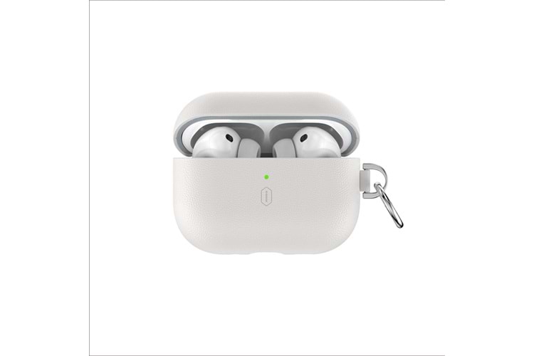 Wiwu Apple AirPods Pro 3 HC-201 Parmak İzi Bırakmayan Deri Kılıf Bej
