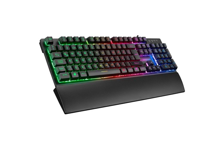Rampage KB-RX77 RUNNER Siyah USB Rainbow Aydınlatmalı Q Bilek Destekli Gaming Klavye