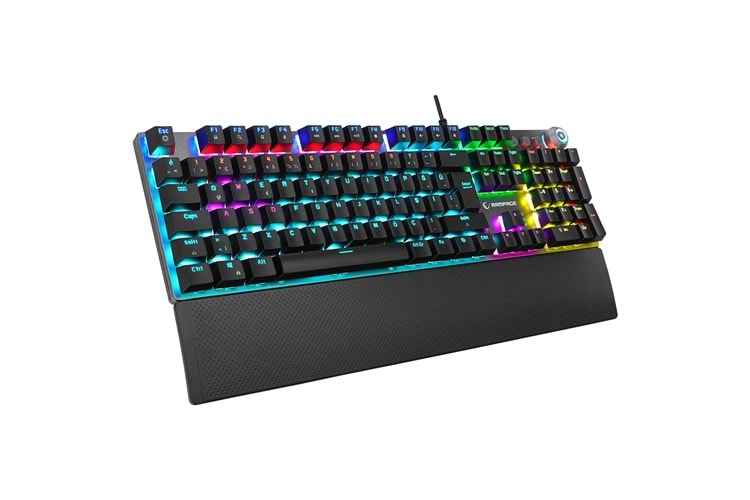 Rampage KB-R28 BLADE PLUS Siyah/Gümüş Gökkuşağı Aydınlatmalı Tam Türkçe Red Switch Mekanik Gaming Klavye
